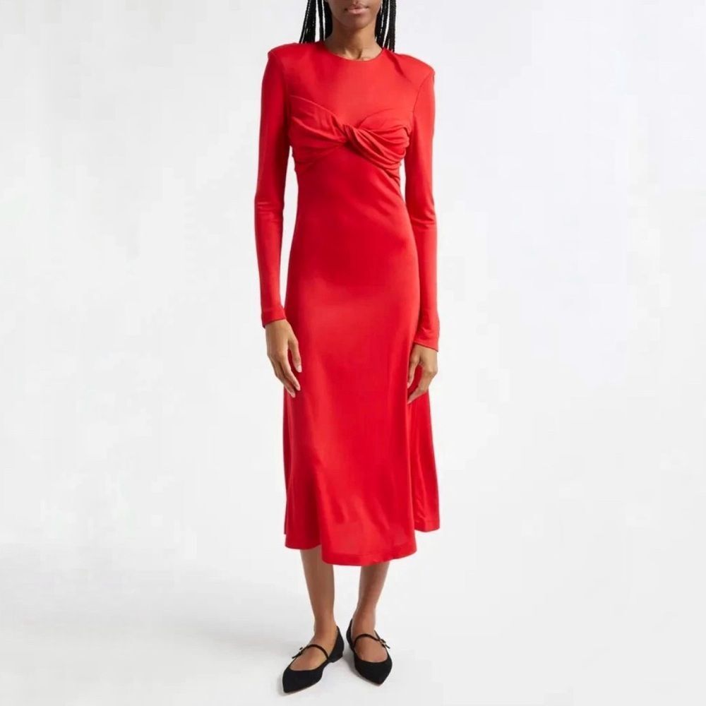 NWT Farm Rio Twisted Cup Midi Dress in Red Size Medium